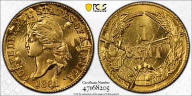 (1961) CSA 1C Bashlow Restrike, Brass MS69