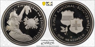 1989 HF 50 Fr Zug Haberling-36a Lettered Edge PR68DCAM