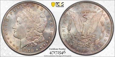 1878 7TF $1 Reverse of 1879 MS63