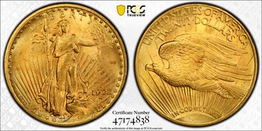 1922-S $20 MS63