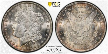 1891-CC $1 VAM 3, Spitting Eagle MS63