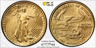 1988 $5 Gold Eagle MS70