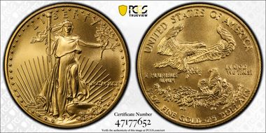 1991 $25 Gold Eagle MS70