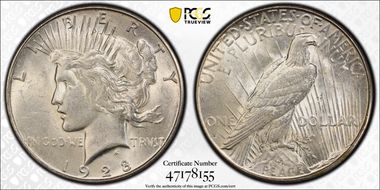 1928-S $1 AU58