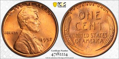 1952 1C MS64RD
