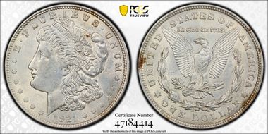 1921 $1 Morgan AU58