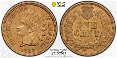 1863 1C AU58