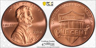 2014-D 1C Shield MS68RD
