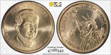 2014-P $1 Calvin Coolidge Position B MS67