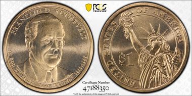 2014-D $1 Franklin D. Roosevelt Position A MS67