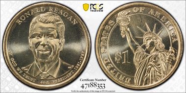 2016-D $1 Ronald Reagan Position A MS67