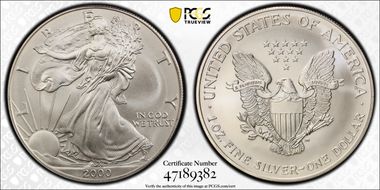 2000 $1 Silver Eagle MS70