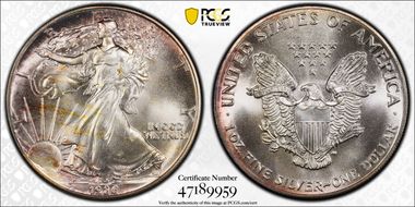 1986 $1 Silver Eagle N1