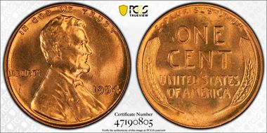 1954 1C MS65RD