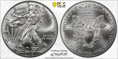 2019 $1 Silver Eagle MS69