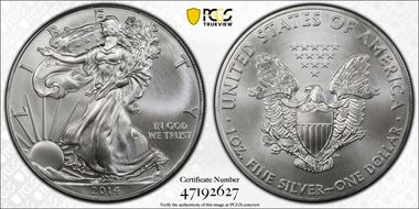 2014 $1 Silver Eagle MS69