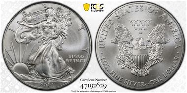 2014 $1 Silver Eagle MS68