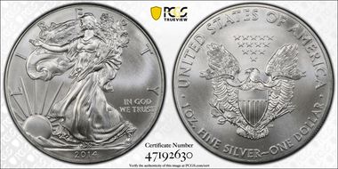 2014 $1 Silver Eagle MS69