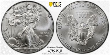 2014 $1 Silver Eagle MS69