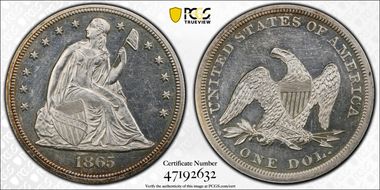 1865 $1 PR61CAM