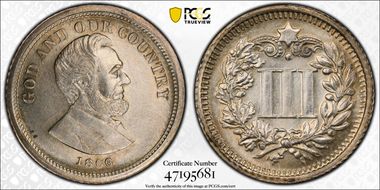 (1866) $3 J-C1866-3, Merriam Fantasy MS65