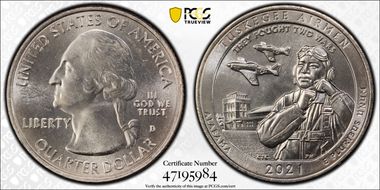 2021-D 25C Tuskegee Airmen NP MS66