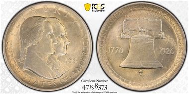 1926 50C Sesquicentennial MS62