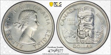 1958 S$1 British Columbia MS63