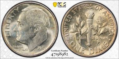 1947-S/D 10C OMM FS-502 AU58