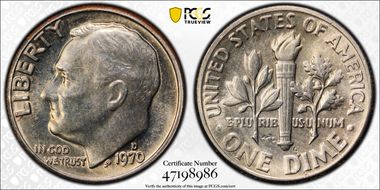 1970-D 10C FS-901, Reverse of 1968 MS64