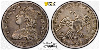 1834 25C VF35
