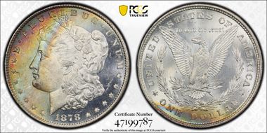 1878 8TF $1 MS62+