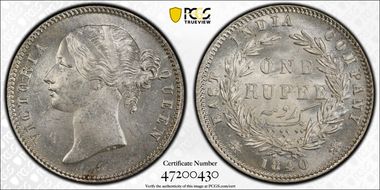 1840(C or B) Rupee SW-3.33 MS62