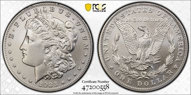 2023 $1 Morgan Dollar First Strike MS70