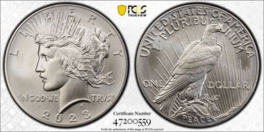 2023 $1 Peace Dollar First Strike MS70