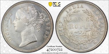 1840(C or B) Rupee SW-3.33 MS63