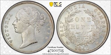 1840(C or B) Rupee SW-3.33 MS61