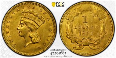 1857 G$1 MS62