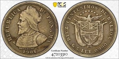 1904 10C KM-3  Ag VF35