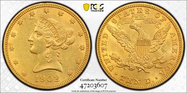 1902 $10 AU58