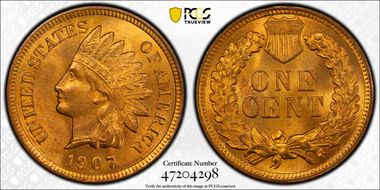 1907 1C MS66RD