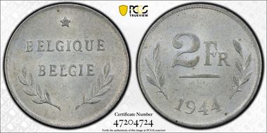 1944 2 Fr KM-133 Allied Occupation MS63