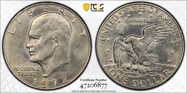 1972 $1 Type 3 AU55