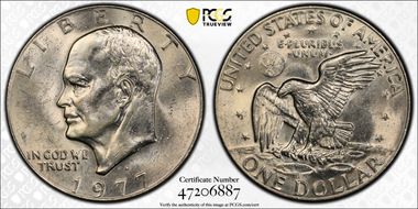 1977-D $1 AU58