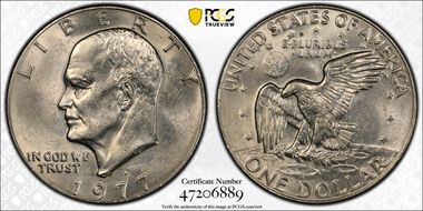 1977-D $1 AU58