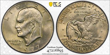 1977-D $1 AU58