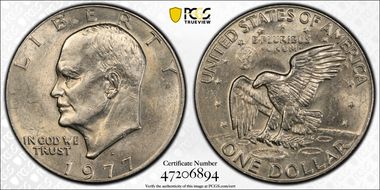 1977-D $1 AU55