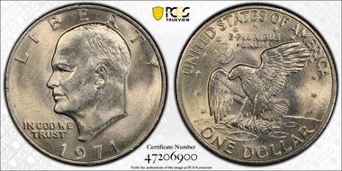 1971-D $1 "Friendly Eagle" FS-901 Type 1 Reverse MS64