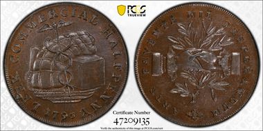 1793 Tk 1/2D DH-13a Staffordshire, Leek MS63BN