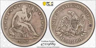 1865-S 50C WB-1 Small Wide Broken S F15